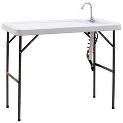 Folding Cleaning Sink Faucet Cutting Camping Table w/ Sprayer