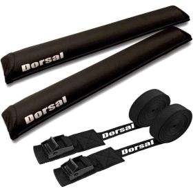 DORSAL Sunguard (No Fade) Aero Roof Rack Pads and 15 ft Straps for Car Surfboard Kayak SUP Snowboard