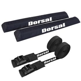 DORSAL Aero Roof Rack Pads with 15 ft Surf Straps for Car Surfboard Kayak SUP Long