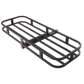 VEVOR Hitch Cargo Carrier, 53 x 19 x 5 in Trailer Hitch Mounted Steel Carrier Basket, 500lb Loading Luggage Carrier Rack with Stabilizer, Cargo N
