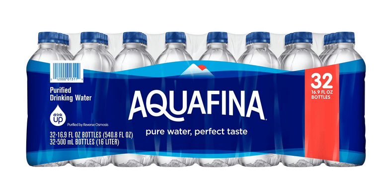 Aquafina Purified Bottled Drinking Water, 16.9 oz, 32 Pack Bottles