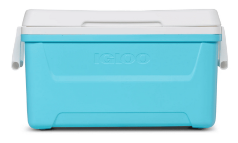 Igloo 48 QT Laguna Hard-Sided Ice Chest Cooler, Aqua Blue and White