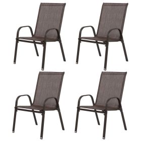 4 Piece Patio Chairs, Outdoor Camping Chairs with Breathable Textilene Fabric
