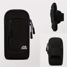 High-quality Dual-use Mobile Phone Arm Wrist Bag; Universal Lightweight Large-capacity Waterproof Sweat-proof Sports Bag For Men And Women Outdoo (Color: black)