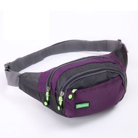 Multifunctional Sports Waist Bag Waterproof Outdoor Running Bag (Color: Purple)